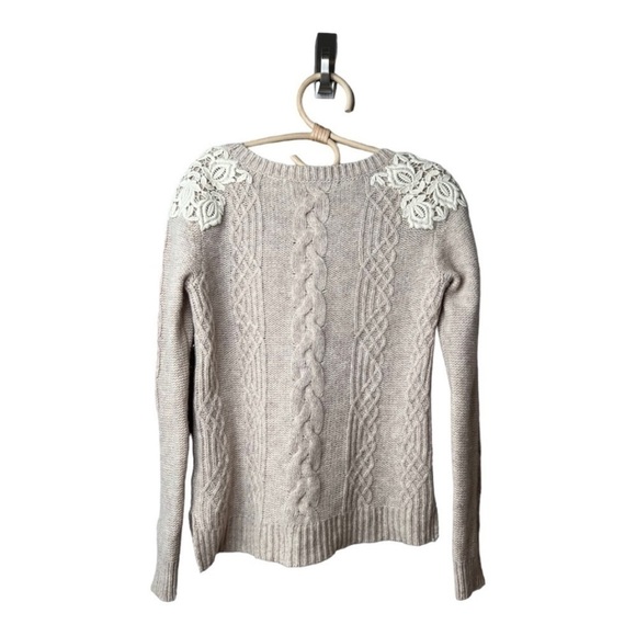 2 Anthro Knitted & Knotted Grey Wool Alpacas Sweaters Cable Knit Crochet Size XS - Picture 4 of 16